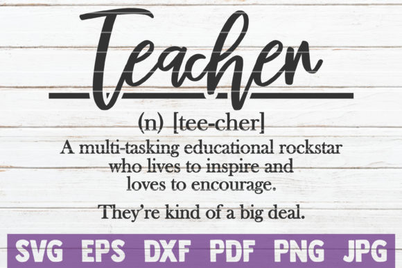 Teacher Definition Cut File: Essential Graphics for Crafts